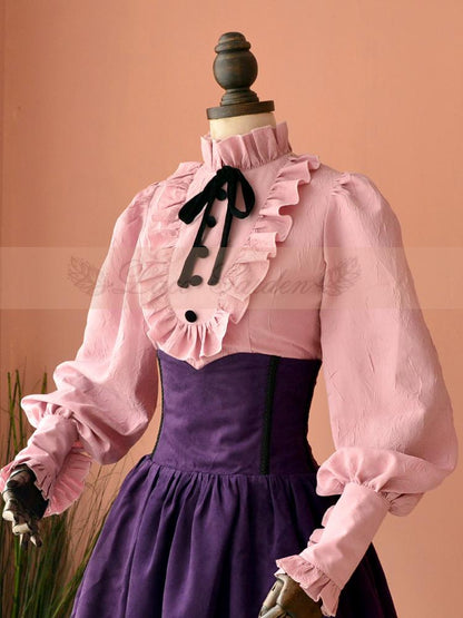 High Collar Vintage Blouse