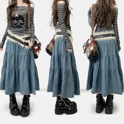 Blue Daily Kawaii Denim Skirt