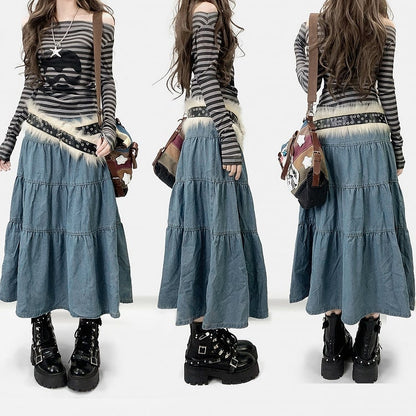 Blue Daily Kawaii Denim Skirt