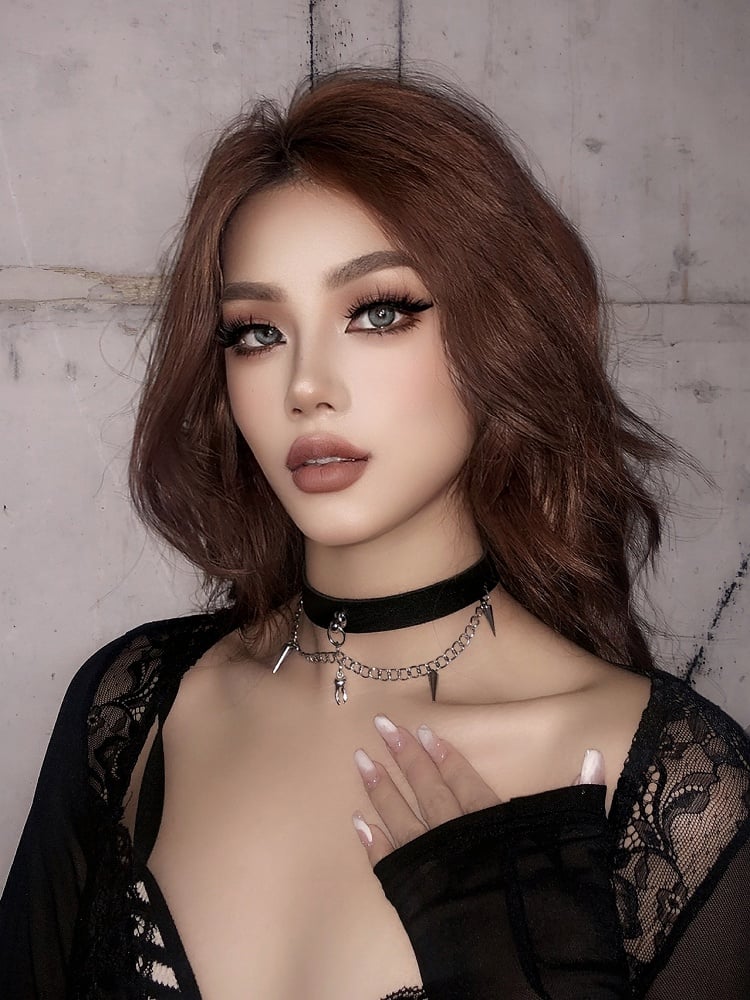 Studs Chain Black Gothic PU Choker