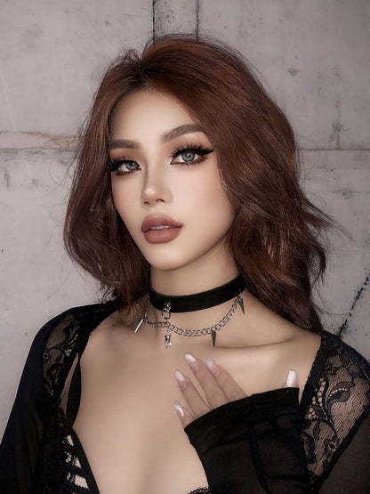 Studs Chain Black Gothic PU Choker