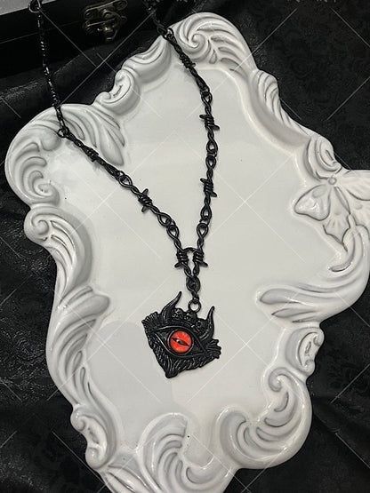 Red/Blue/Yellow/Orange Punk Rock Gothic Demon Eye Thorn Necklace