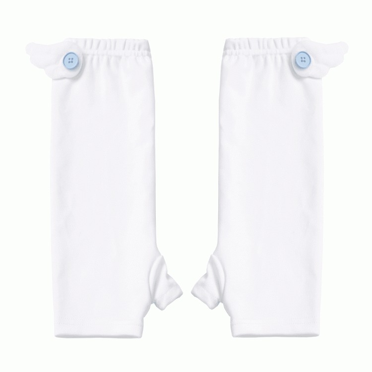 Blue/Pink Button White Angel Wing Accent Armwear