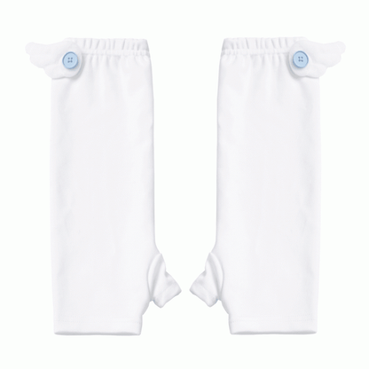 Blue/Pink Button White Angel Wing Accent Armwear