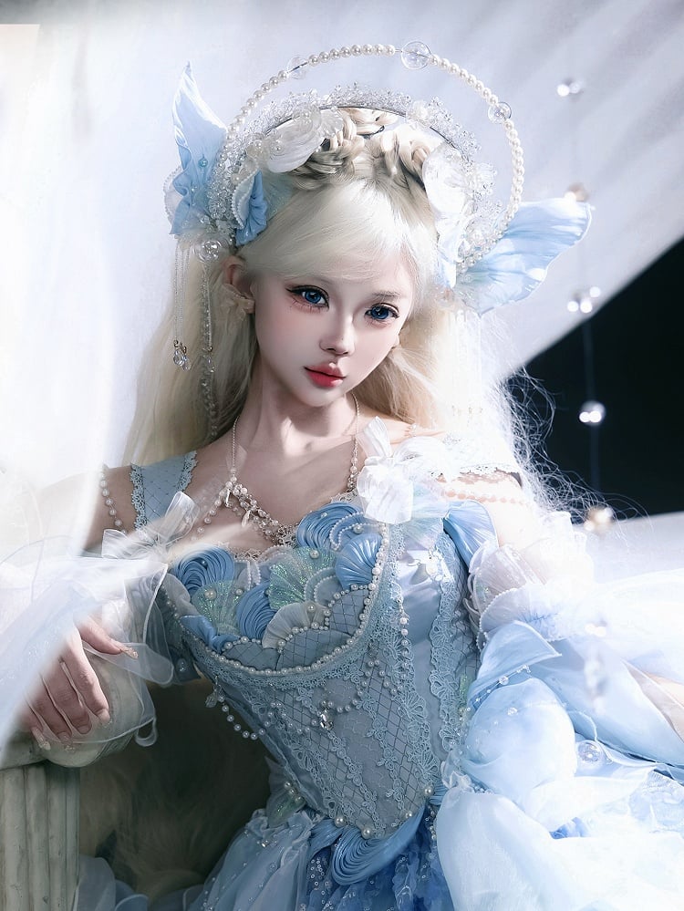 Pink / Blue Fairy Mermaid Beaded Crown Headpiece