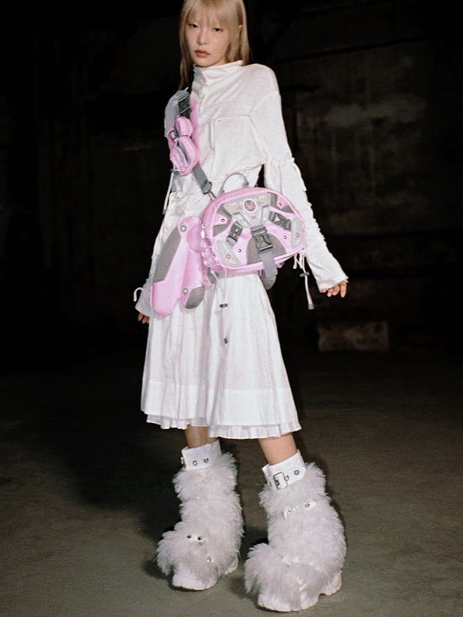 Pink Angel Mech Bag with Detachable Wings & Convertible Strap