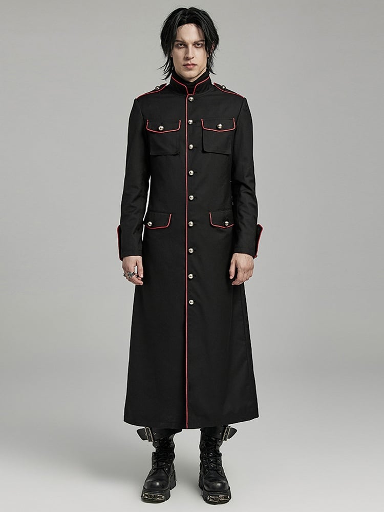 Black and Red Military Coat
