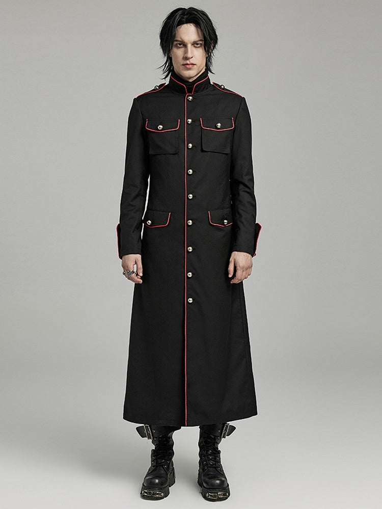 Black and Red Military Coat
