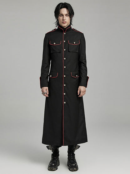 Black and Red Military Coat