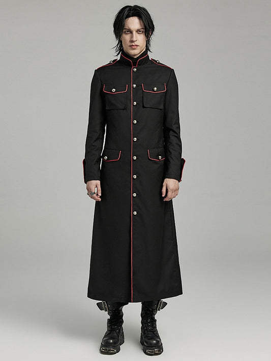 Black and Red Military Coat