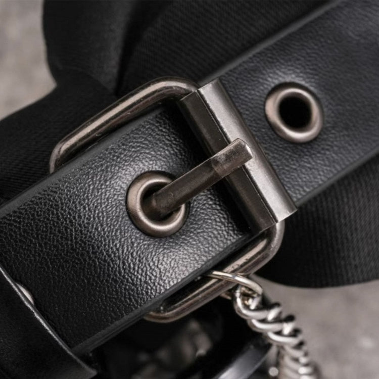 Black Gothic Bow Claw Clip with Cross Chain