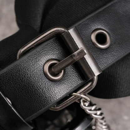 Black Gothic Bow Claw Clip with Cross Chain