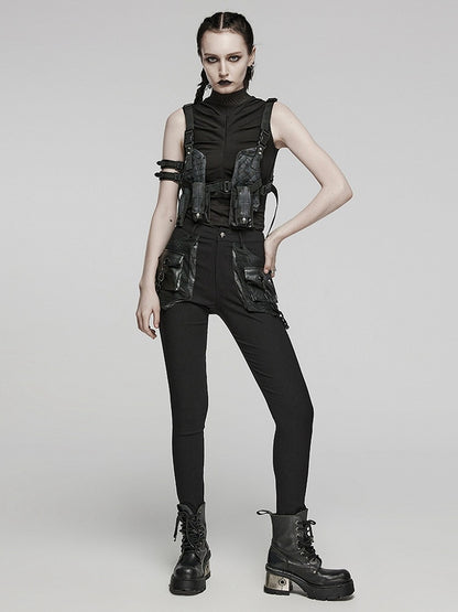 Black Punk 3D Pocket Trousers