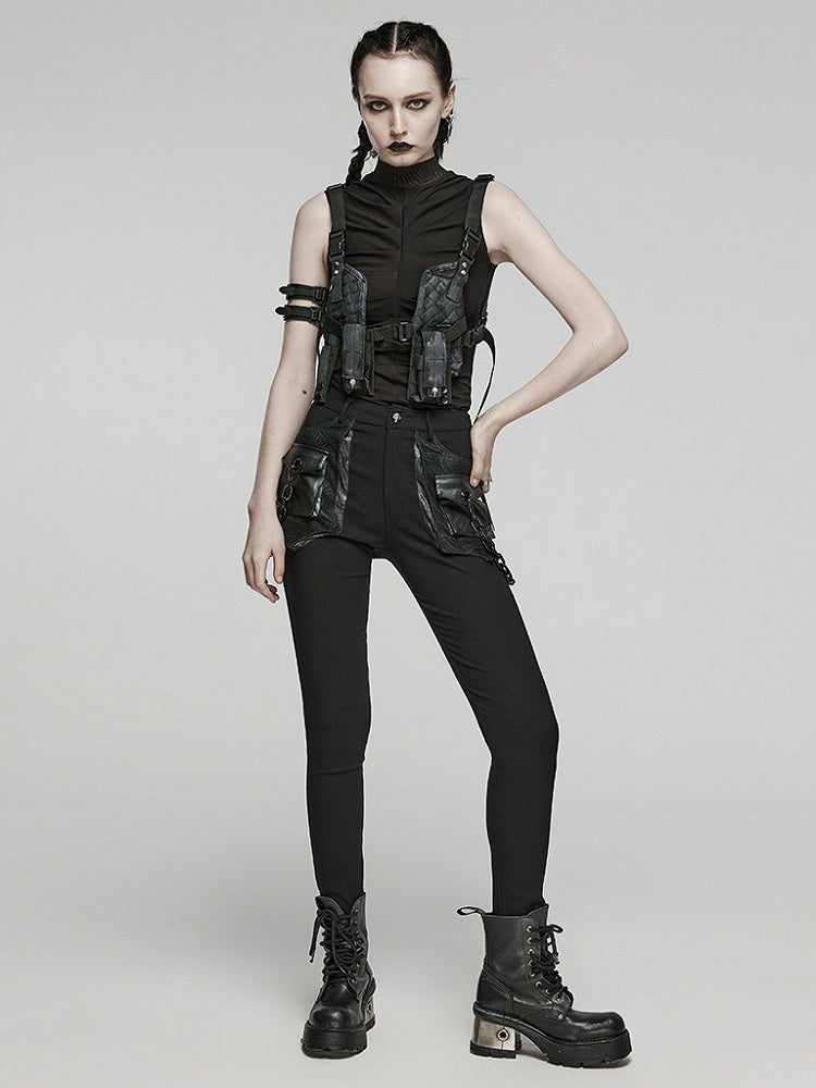 Black Punk 3D Pocket Trousers
