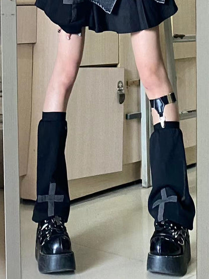 Black Cross Leg Warmers