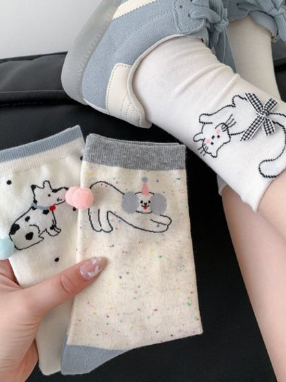 4 Options Bunny/Puppy/Kitty Print Calf Socks