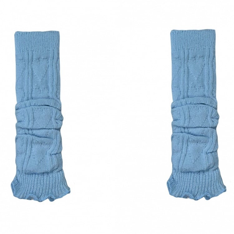 Blue/Yellow/Black/White Knitted Leg Warmers