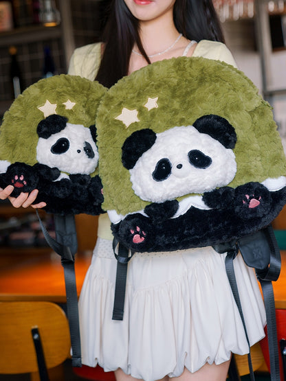 Black&Green Star Design Cute Plush Rabbit Backpack Middle/Large Size