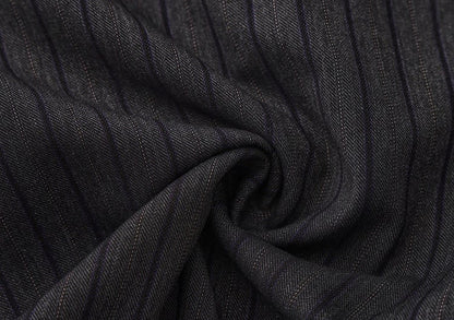 Striped Fabric Dark Gray Ouji Lolita Pants