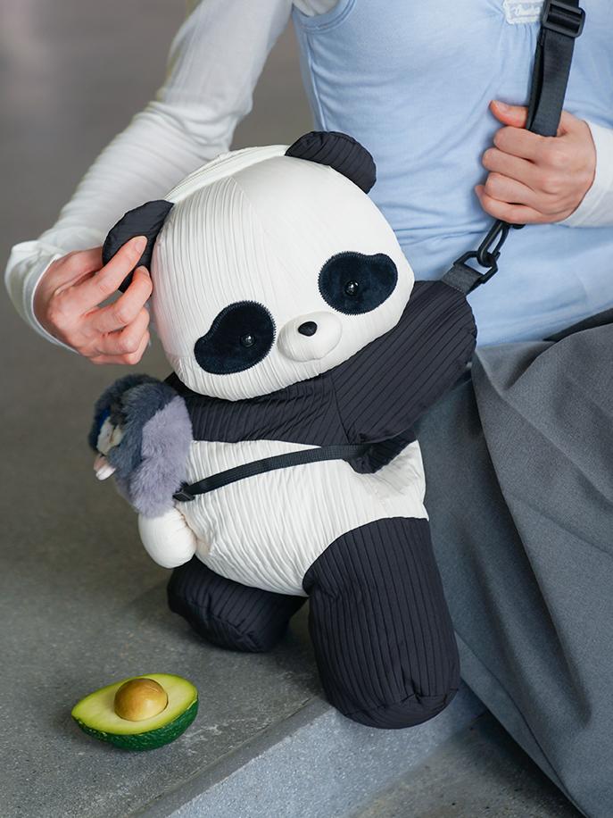 Kawaii Panda Black & White Plus Size Backpack/Crossbody Bag