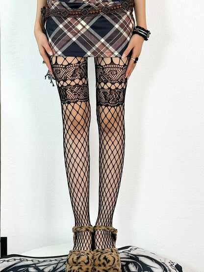 5 Color Options Y2K Fishnet Design Tights