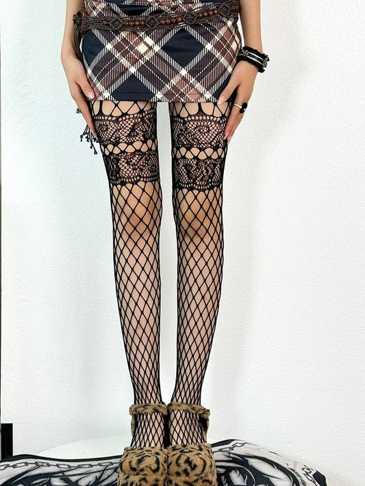 5 Color Options Y2K Fishnet Design Tights