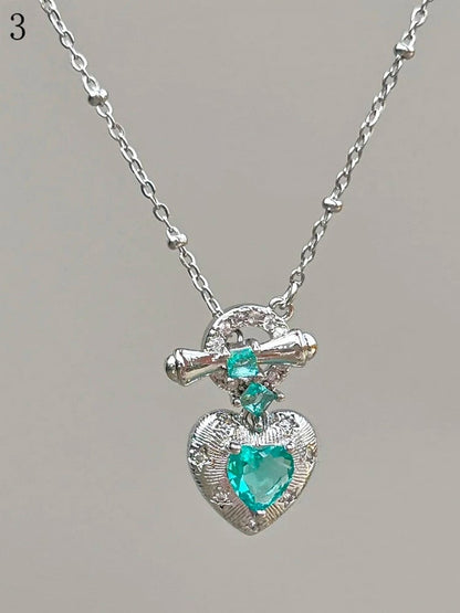 3 OptionsY2K Bittersweet Heart Pendant Necklace