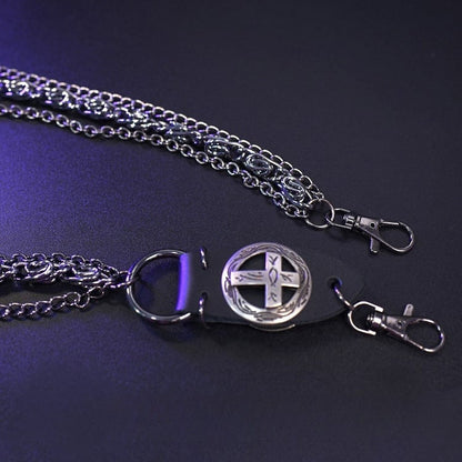 Black Waist Chain + Black Star Details Waist Belt