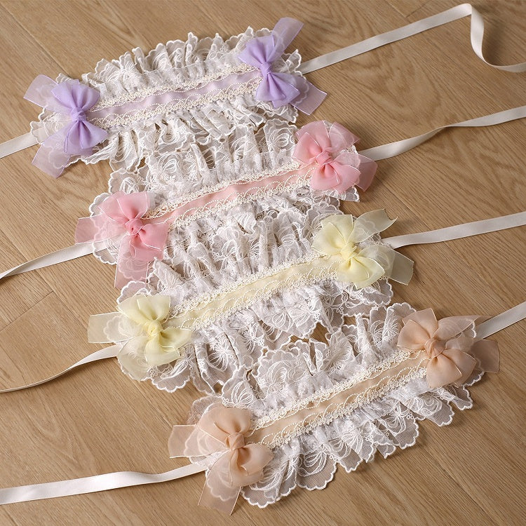 9 Color Options Sweet Lolita Bowknot Details Ruffled Hairband