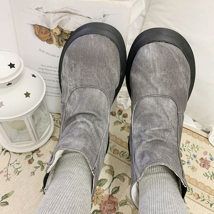 Bow Accents Gray Sweet Winter Boots