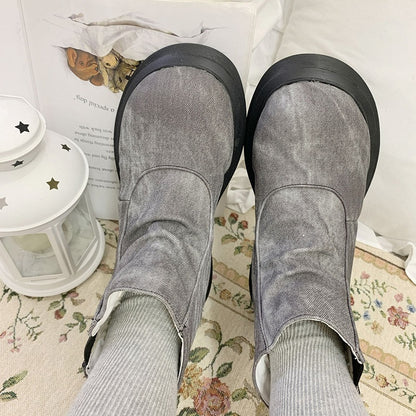 Bow Accents Gray Sweet Winter Boots