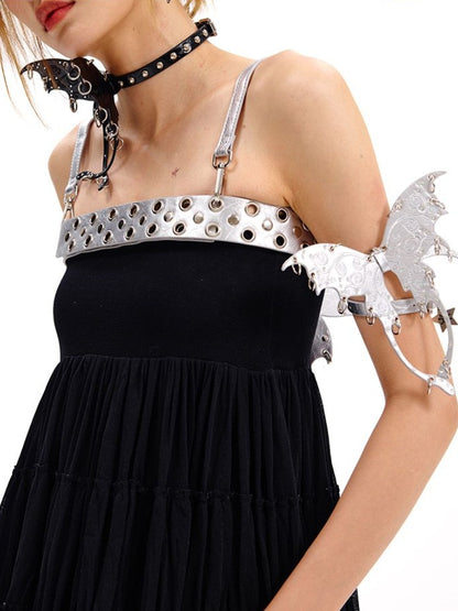 Punk Black/Silver Butterfly  PU Choker