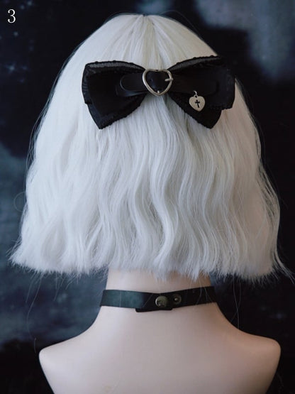 Black Gothic Heart Buckle Bowknot Hairclip