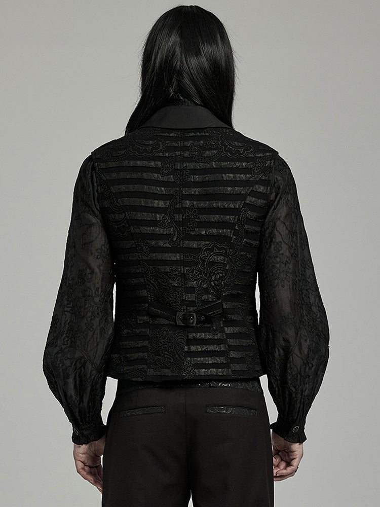 Striped Jacquard Goth Waistcoat