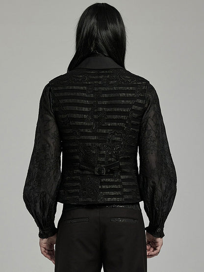 Striped Jacquard Goth Waistcoat