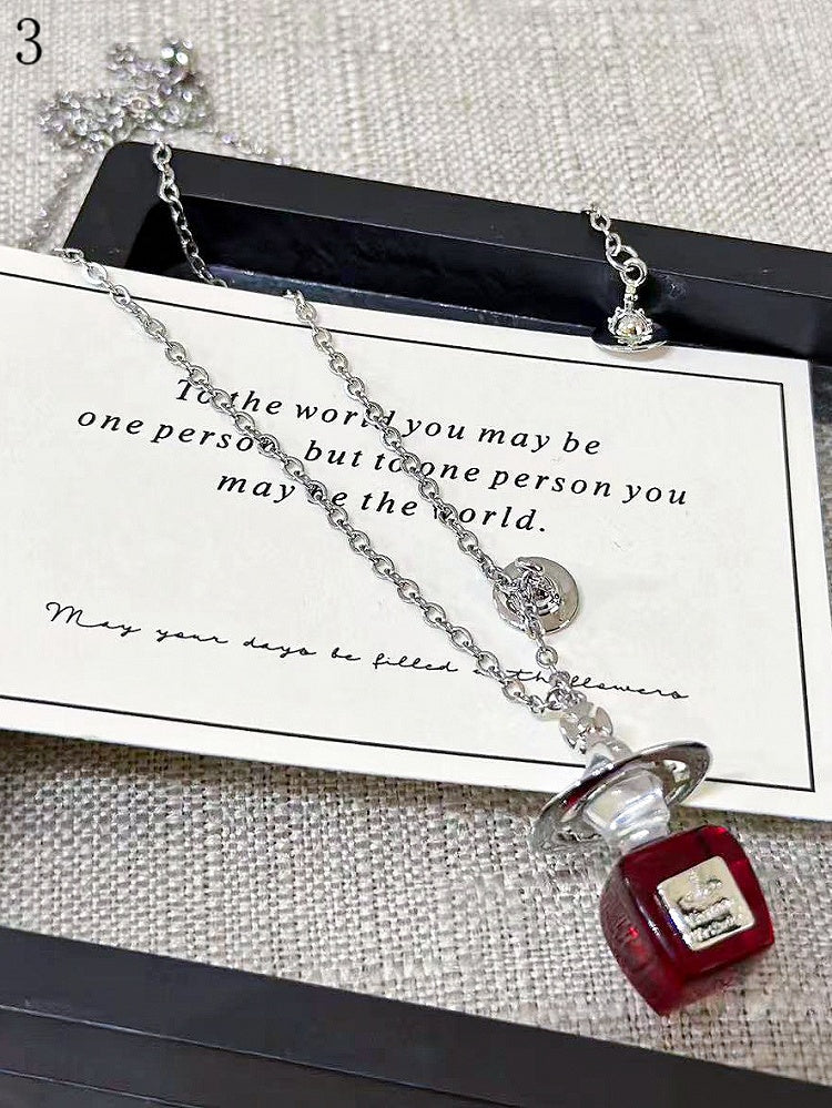 4 Options Perfume Bottle Pendant Necklace