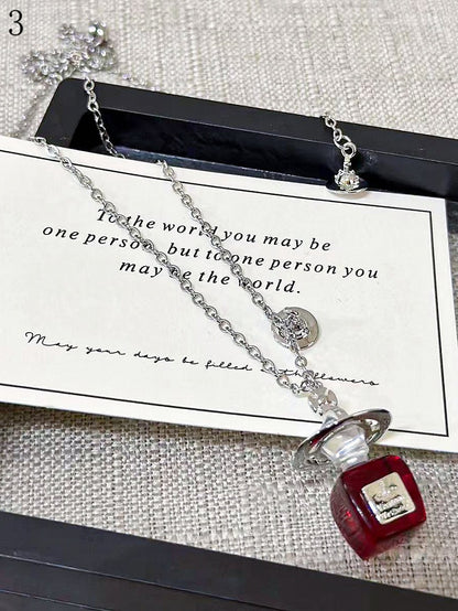 4 Options Perfume Bottle Pendant Necklace