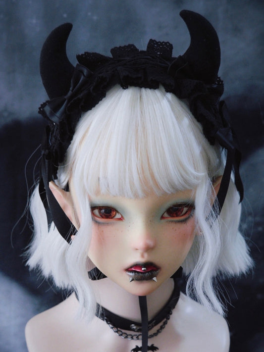 Gothic Black Handmade Devil Horns Hairband