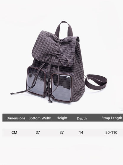 Charming Green Mini Ita Backpack With Kawaii Bow Drawstring