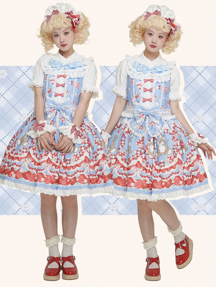 Red Bowknots White Lace KC