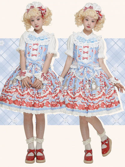 Red Bowknots White Lace KC