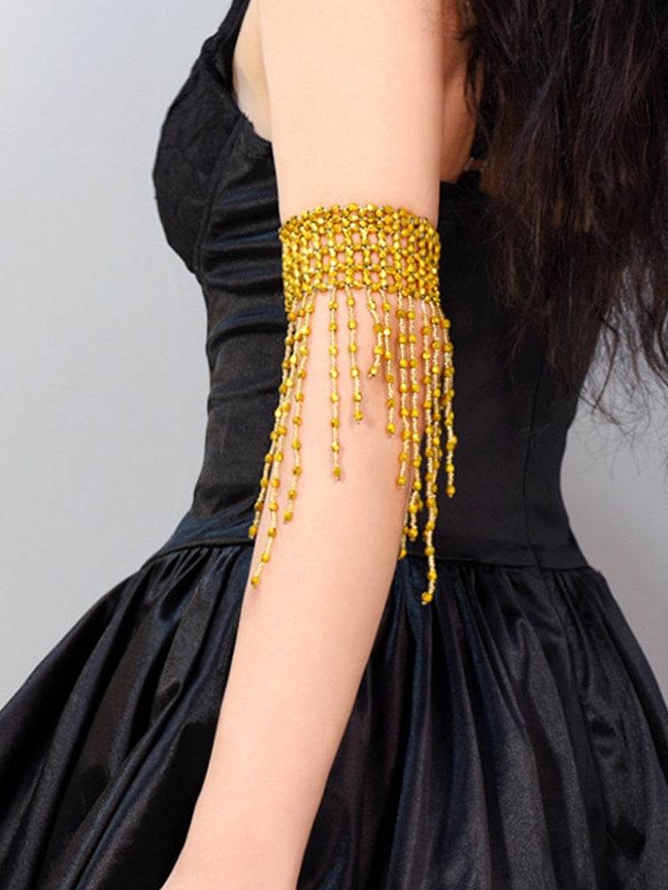 Gold Cyberpunk Tassel Design Arm Cuff