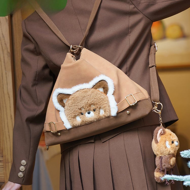 Brown Cute Red Panda Tote Bag