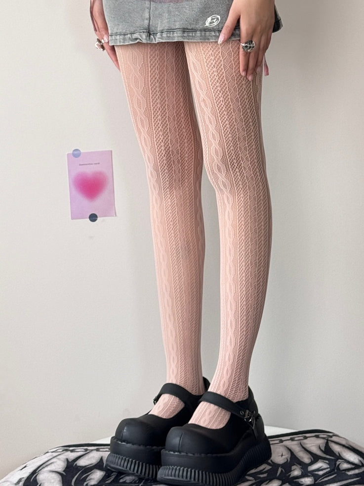 Purple/Brown/Pink Y2K Hollow-out Tights