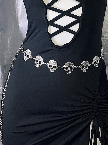Silver Skeleton Design Waist Chain