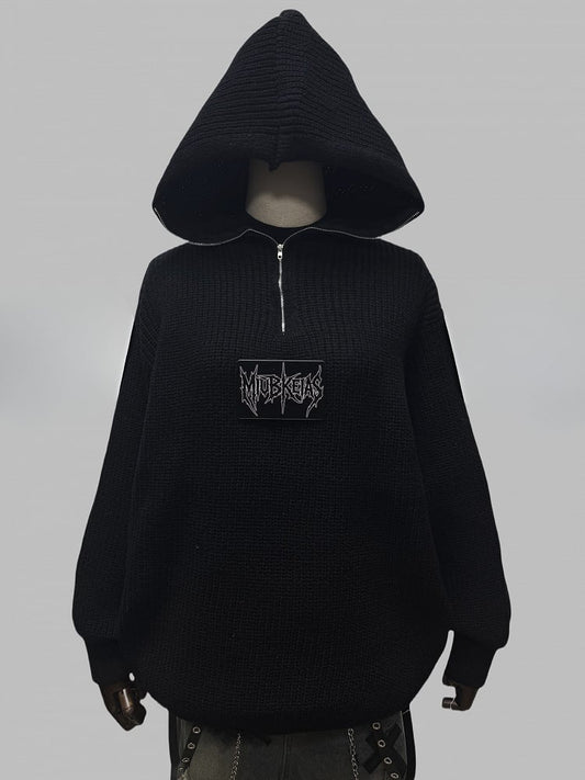 Black Letter Applique Hoodie