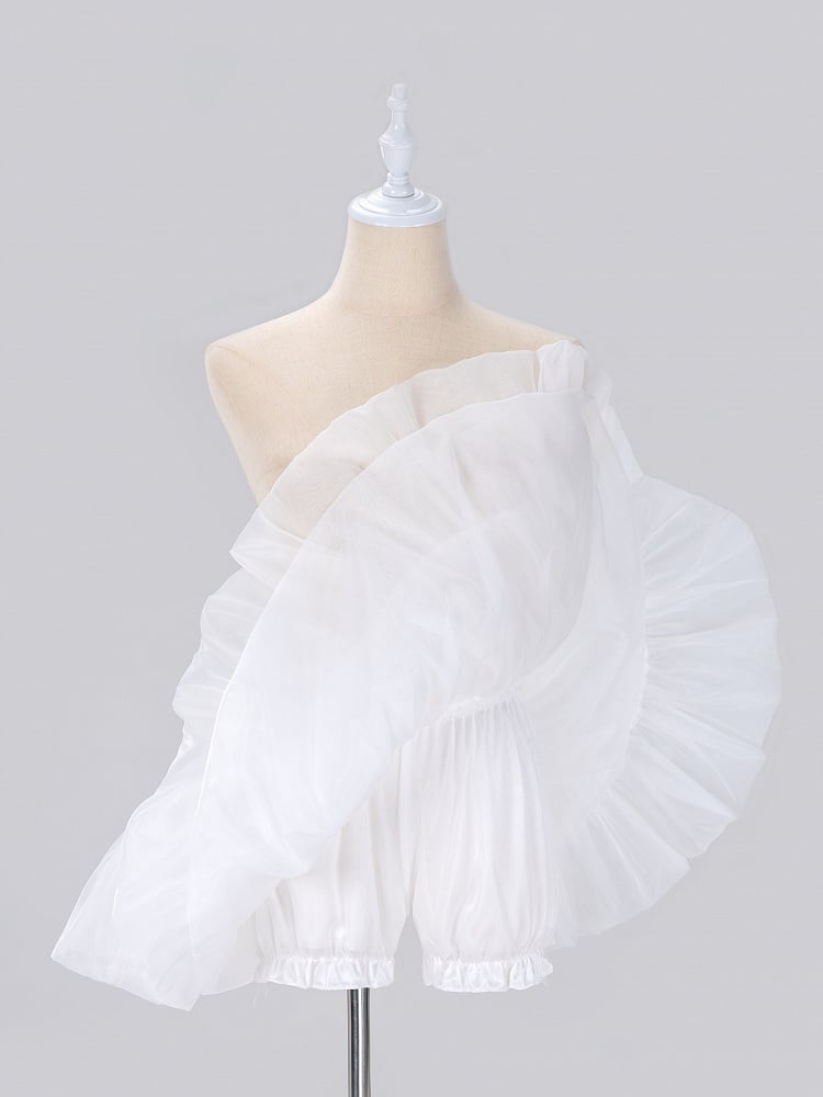 White 37cm Puffy Petticoat with Bloomers Lining