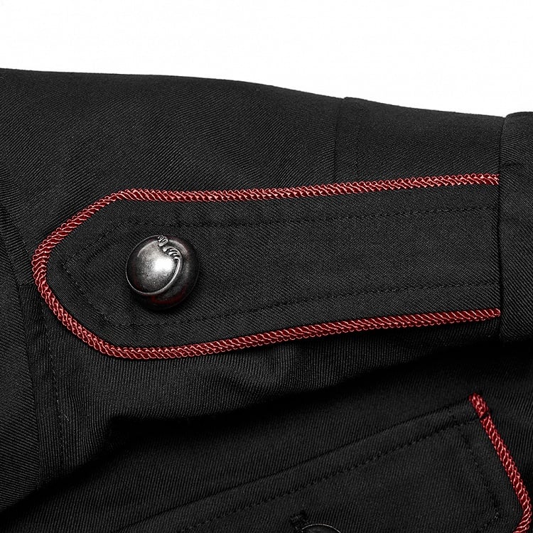 Black and Red Military Coat