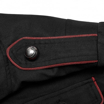 Black and Red Military Coat
