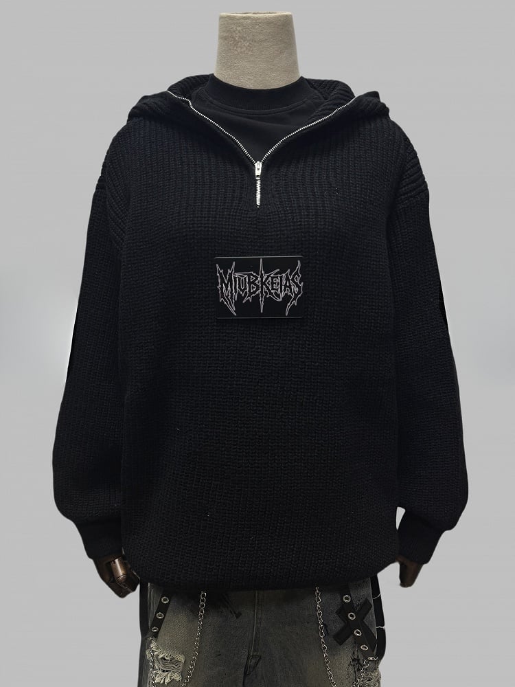 Black Letter Applique Hoodie